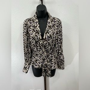 NWT Banana Republic Patterned Wrap Top